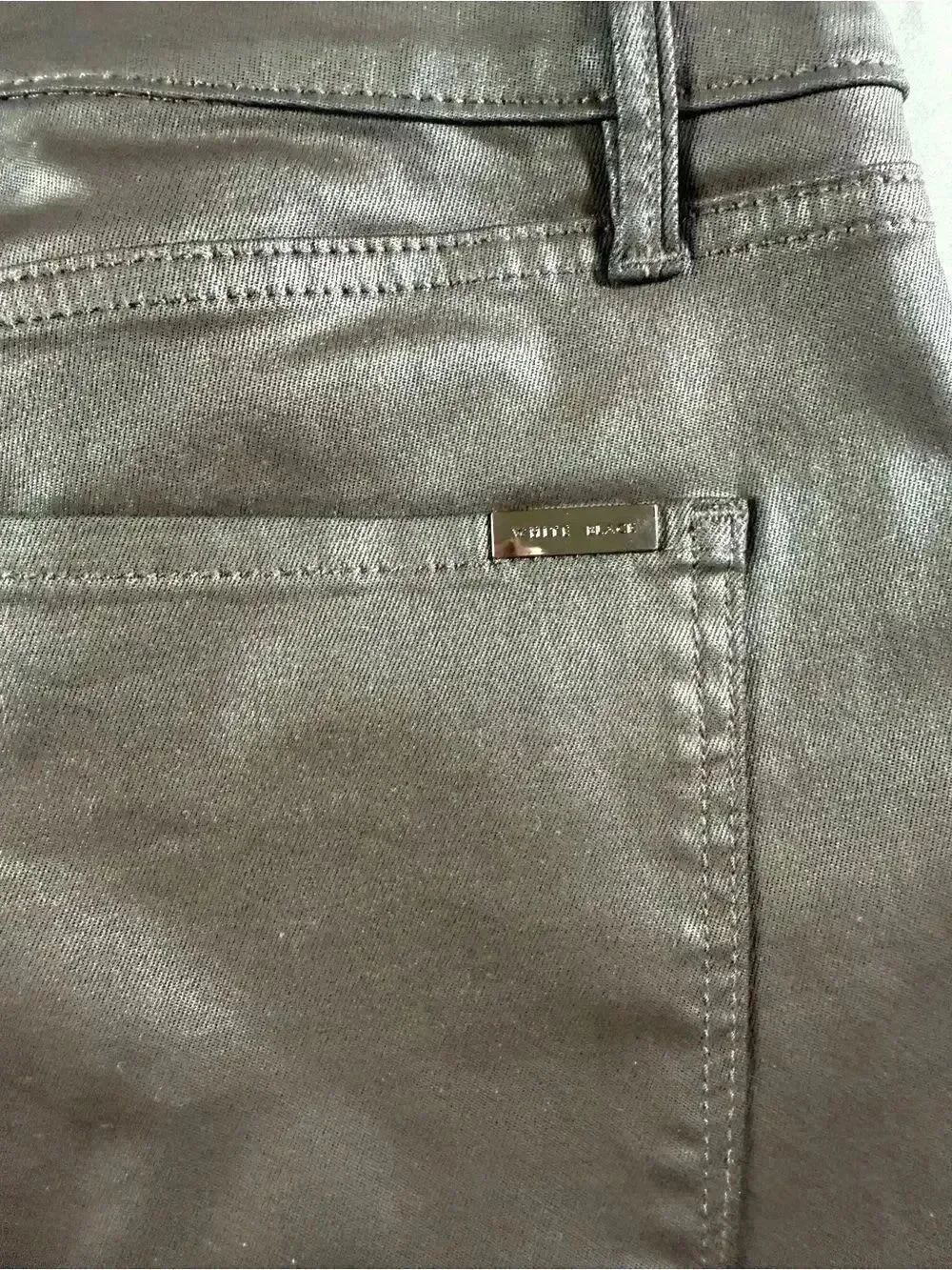 WHBM White House Black Market Women’s Brown Skinny Coated Jeans Size 14 - Picture 7 of 9